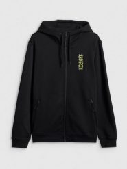 4F Bluza dresowa regular z kapturem męska - czarna XL. Czarne bluzy 4F, m, bez wzorów, z bawełny, z kapturem. Za 229.99 zł.