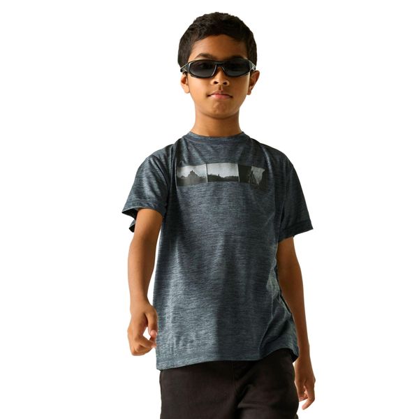 T-shirt Dziecięca Z Nadrukiem Na Plecach Alvarado. Szare torby na ramię Regatta, bez wzorów, z materiału, małe, z nadrukiem, bez dodatków. Za 55.99 zł.