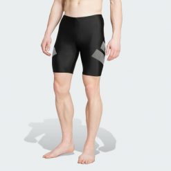 Szorty Big Bars Swim Jammers. Czarne krótkie spodenki sportowe Adidas, bez wzorów. Za 169.00 zł.