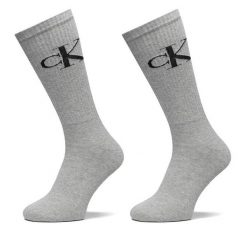 Zestaw 2 par wysokich skarpet męskich Calvin Klein Jeans. Szare skarpety Calvin Klein Jeans, bez wzorów, z jeansu. Za 69.99 zł.