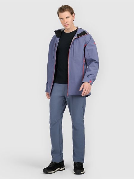 4F Spodnie trekkingowe membrana 5000 męskie - granatowe M. Niebieskie spodnie treningowe długie 4F, m, bez wzorów, ze skóry. Za 299.99 zł.