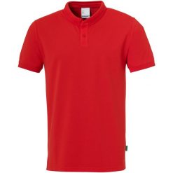 Polo Uhlsport Essential Prime. Czarne koszulki polo Uhlsport, bez wzorów, bez kołnierzyka, bez ramiączek, do piłki nożnej. Za 211.00 zł.
