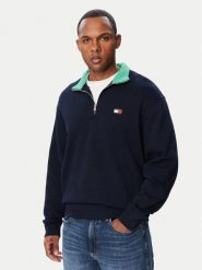 Tommy Jeans Bluza Branded DM0DM23605 Granatowy Regular Fit. Niebieskie bluzy Tommy Jeans, m, bez wzorów, z bawełny, bez kaptura. Za 489.99 zł.