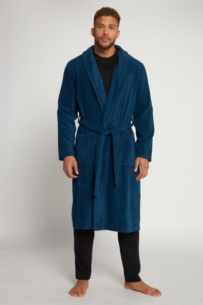 Męski Szlafrok odzież domowa kołnierz szalowy frotte do 8XL. Niebieskia szlafroki JAY-PI, m, bez wzorów, z bawełny, bez ramiączek, bez kaptura. Za 429.99 zł.
