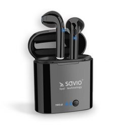Savio TWS-02 Czarne. Czarne słuchawki bezprzewodowe Savio. Za 59.00 zł.