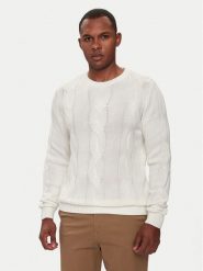 Lindbergh Sweter 30-805015 Biały Relaxed Fit. Białe swetry rozpinane Lindbergh, m, bez wzorów, z bawełny, bez kołnierzyka, bez ramiączek. Za 69.99 zł.