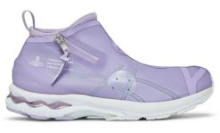 Męskie buty do biegania VIVIENNE WESTWOOD X GEL-KAYANO 27 LTX. Fioletowe buty turystyczne ASICS, bez wzorów, z gumy, bez zapięcia, do biegania. Za 981.00 zł.