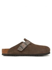 Birkenstock Klapki Boston zamsz 1029210 Brązowy. Brązowe klapki Birkenstock, ze skóry. Za 499.99 zł.