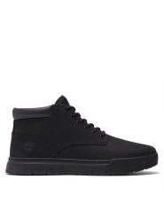 Timberland Trzewiki Maple Grove Lthr Chk TB0A658N0011 Czarny. Czarne botki sznurowane Timberland, bez wzorów, z nubiku, bez obcasa, bez zapięcia. Za 729.99 zł.