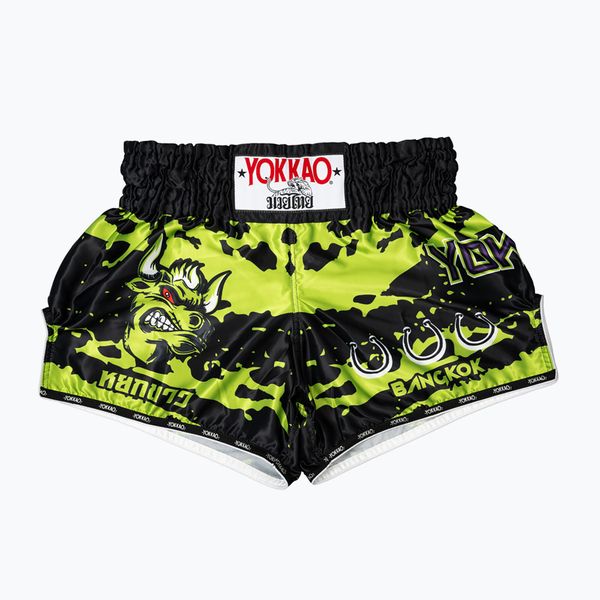 Spodenki treningowe męskie YOKKAO Angry Bull Muay Thai. Czarne krótkie spodenki sportowe YOKKAO, l, bez wzorów. Za 289.99 zł.