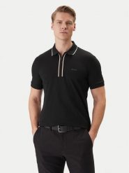BOSS Polo 50555698 Czarny Regular Fit. Czarne koszulki polo Boss, m, bez wzorów, z bawełny, bez kołnierzyka, bez ramiączek. Za 549.99 zł.