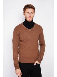 C& Jo Sweter w kolorze jasnobrązowym rozmiar: 48. Brązowe swetry nierozpinane C& Jo, bez wzorów, z kaszmiru, bez kołnierzyka, bez ramiączek. Za 165.99 zł.