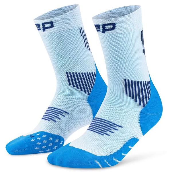 Męskie krótkie skarpety kompresyjne sportowe Core Run do połowy łydki CEP. Brązowe odzież kompresyjna CEP, bez wzorów, z elastanu. Za 84.00 zł.