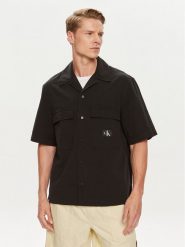 Calvin Klein Jeans Koszula Seersucker J30J325175 Czarny Relaxed Fit. Czarne koszule Calvin Klein Jeans, m, bez wzorów, z bawełny, bez kołnierzyka, bez ramiączek. Za 279.99 zł.