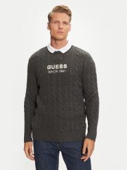 Guess Sweter M4BR11 Z3HA2 Szary Regular Fit. Szare swetry rozpinane Guess, l, z aplikacjami, z syntetyku, bez kołnierzyka, bez ramiączek. Za 229.99 zł.