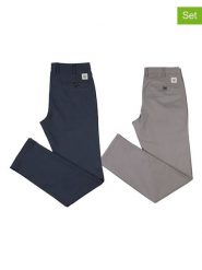 The Time of Bocha Spodnie chino (2 pary) w kolorze beżowym i niebieskim rozmiar: 46. Brązowe eleganckie spodnie The Time of Bocha, na co dzień. Za 304.99 zł.