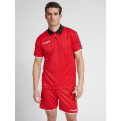 Polo Hummel hmlAUTHENTIC Functional. Czerwone koszulki polo Hummel, m, bez wzorów, bez kołnierzyka, bez ramiączek. Za 199.00 zł.