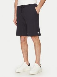 Guess Szorty sportowe F5GD00 KC5Y1 Granatowy Regular Fit. Niebieskie krótkie spodenki sportowe Guess, l, z aplikacjami, z bawełny. Za 209.99 zł.