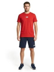 Podstawowy męski zestaw: koszulka + szorty bermudy. Czarne krótkie spodenki sportowe LEONE 1947 APPAREL, m, bez wzorów, z bawełny. Za 294.70 zł.