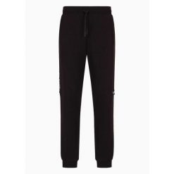 Spodnie dresowe męskie EA7 Emporio Armani sportowe czarne (6DPP57-PJOGZ-1200). Czarne spodnie treningowe długie EA7, m, bez wzorów, z dresówki. Za 379.00 zł.