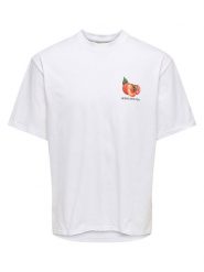 ONLY & SONS Koszulka "Onstasty" w kolorze białym rozmiar: S. Białe bezrękawniki Only & Sons, s, bez wzorów, bez kołnierzyka, bez ramiączek. Za 48.05 zł.