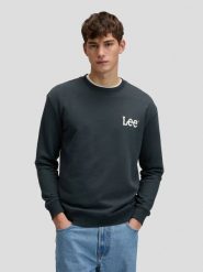 MESKA BLUZA LEE WOBBLY LEE SWS WASHED BLACK 112376439. Czarne bluzy Lee, s, bez wzorów, bez kaptura. Za 129.99 zł.