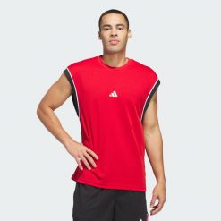 Koszulka adidas Basketball All-World Sleeveless Tank. Czarne bezrękawniki Adidas, s, bez wzorów, z materiału, bez kołnierzyka, bez ramiączek. W wyprzedaży za 83.85 zł.