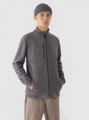 4F Polar ze stójką regular męski - szary XL. Szare bluzy z polaru 4F, na zimę, m, bez wzorów, z dzianiny, bez kaptura. Za 169.99 zł.