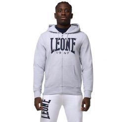Leone 1947 Apparel Bluzy z kapturem męskie zapinane na zamek. Szare bluzy LEONE 1947 APPAREL, m, bez wzorów, z bawełny, z kapturem. Za 147.31 zł.