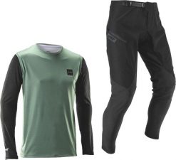 Komplet rowerowy (koszulka+spodnie) LEATT Ride Kit MTB Gravity 1.0. Zielone spodenki rowerowe LEATT, l, z aplikacjami, z elastanu, rowerowe. Za 489.45 zł.