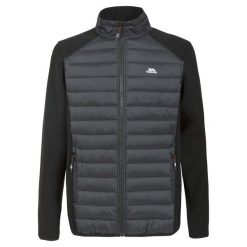 Bluza Polarowa Męska Pełen Suwak Saunter. Czarne bluzy z kapturem Trespass, na zimę, m, bez wzorów, z materiału, bez kaptura. Za 162.99 zł.