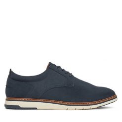 Półbuty Lanetti. Niebieskie eleganckie półbuty Lanetti, bez wzorów, bez obcasa, bez zapięcia. Za 149.99 zł.