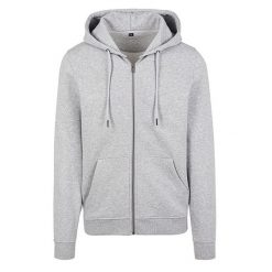 Bluza Męska Premium Z Pełnym Zamkiem Błyskawicznym. Szare bluzy BUILD YOUR BRAND, m, bez wzorów, bez kaptura. Za 184.99 zł.