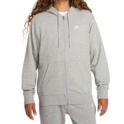 Bluza z Kapturem I Suwakiem Na Całej Długości Club Rozmiar XL Szary - FN3884-063. Szare bluzy z kapturem Nike, xl, bez wzorów, z materiału, z kapturem. Za 312.00 zł.