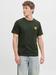Jack & Jones Koszulka w kolorze ciemnozielonym rozmiar: S. Zielone bezrękawniki Jack & Jones, s, bez wzorów, z bawełny, bez kołnierzyka, bez ramiączek. Za 39.58 zł.