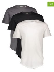 ONLY & SONS Koszulki (3 szt.) w kolorze antracytowym, czarnym i białym rozmiar: M. Białe bezrękawniki Only & Sons, m, bez wzorów, z bawełny, bez kołnierzyka, bez ramiączek. Za 78.28 zł.