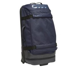 Walizka sportowa Urban 65 litrów. Czarne walizki Decathlon, bez wzorów, z poliesteru. Za 329.99 zł.