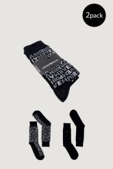 Skarpetki Mężczyzna EMPORIO ARMANI CONNECTED 2PACK. Czarne skarpety Emporio Armani Connected, bez wzorów, z bawełny. Za 87.65 zł.
