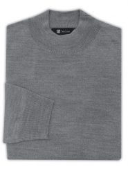 Szary sweter męski - półgolf SW89. Szare swetry nierozpinane m, bez wzorów, z materiału, bez kołnierzyka, bez ramiączek. W wyprzedaży za 180.00 zł.