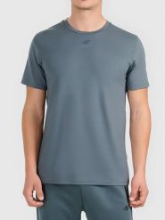 4F Koszulka sportowa w kolorze niebieskoszarym rozmiar: M. Niebieskie t-shirty sportowe 4F, bez wzorów, z materiału, bez ramiączek, outdoorowe. Za 82.95 zł.