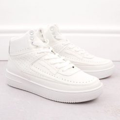 Buty sportowe męskie ocieplane za kostkę białe Big Star OO174553. Białe buty sportowe casual BIG STAR, bez wzorów, ze skóry ekologicznej, za kostkę, bez zapięcia. Za 95.00 zł.