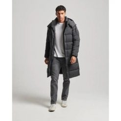 Długa kurtka Superdry Ripstop. Czarne kurtki Superdry, na zimę, xl, bez wzorów, z nylonu, bez kaptura. Za 678.20 zł.