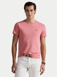 Polo Ralph Lauren T-Shirt 710740727096 Różowy Custom Slim Fit. Czerwone koszulki polo Polo Ralph Lauren, m, bez wzorów, z bawełny, bez kołnierzyka, bez ramiączek. Za 419.99 zł.