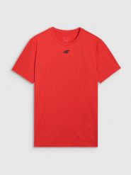 4F Koszulka treningowa szybkoschnąca męska - czerwona XL. Czerwone t-shirty 4F, m, bez wzorów, z elastanu, bez kołnierzyka, bez ramiączek. Za 99.99 zł.
