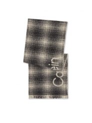 Calvin Klein Szalik Check Scarf K50K510989 Czarny. Czarne szaliki CALVIN KLEIN, bez wzorów, z wełny. Za 469.99 zł.