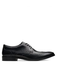 Clarks Półbuty Brandon Limit 26178490 Czarny. Czarne eleganckie półbuty Clarks, bez wzorów, ze skóry, bez obcasa, bez zapięcia. Za 289.99 zł.