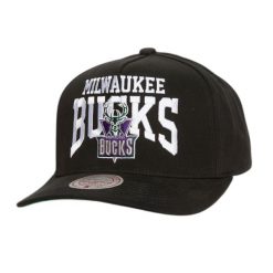 Czapka typu snapback Mitchell & Ness Big Time Pro Milwaukee Bucks. Czarne czapki z daszkiem Mitchell & Ness, bez wzorów. Za 201.00 zł.