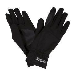 Rękawiczki Unisex Dla Dorosłych Softshell III. Czarne rękawiczki Regatta, bez wzorów, z elastanu. Za 88.99 zł.