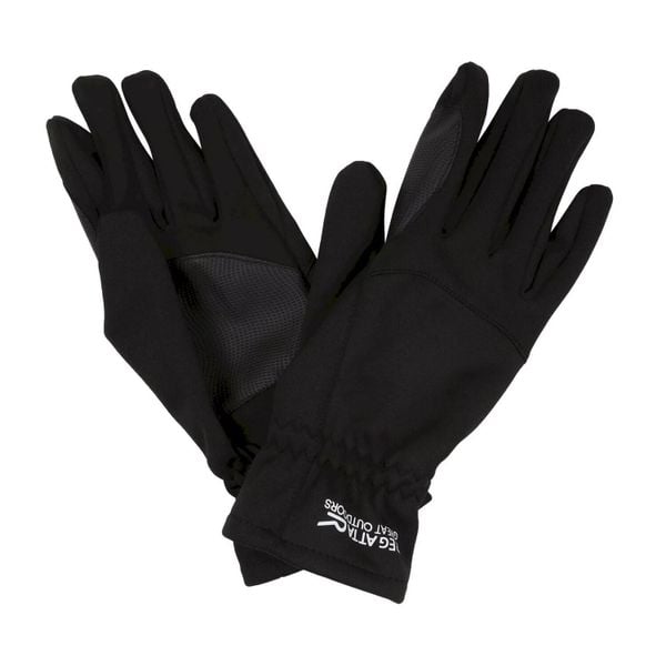 Rękawiczki Unisex Dla Dorosłych Softshell III. Czarne rękawiczki Regatta, bez wzorów, z elastanu. Za 88.99 zł.