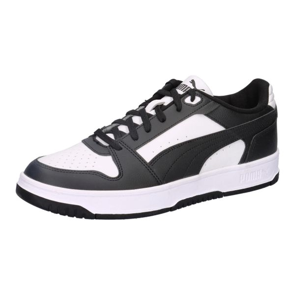 Klasyczne buty treningowe Puma Rebound Slam Lo. Białe sztyblety Puma, bez wzorów, z materiału, bez obcasa, bez zapięcia. Za 280.50 zł.